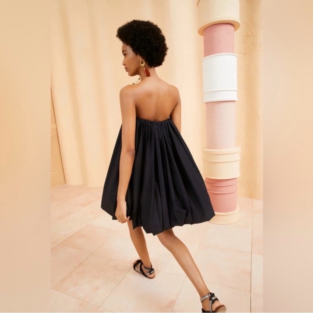 Ulla Johnson Chic Strapless Bubble Black Dress - image 2